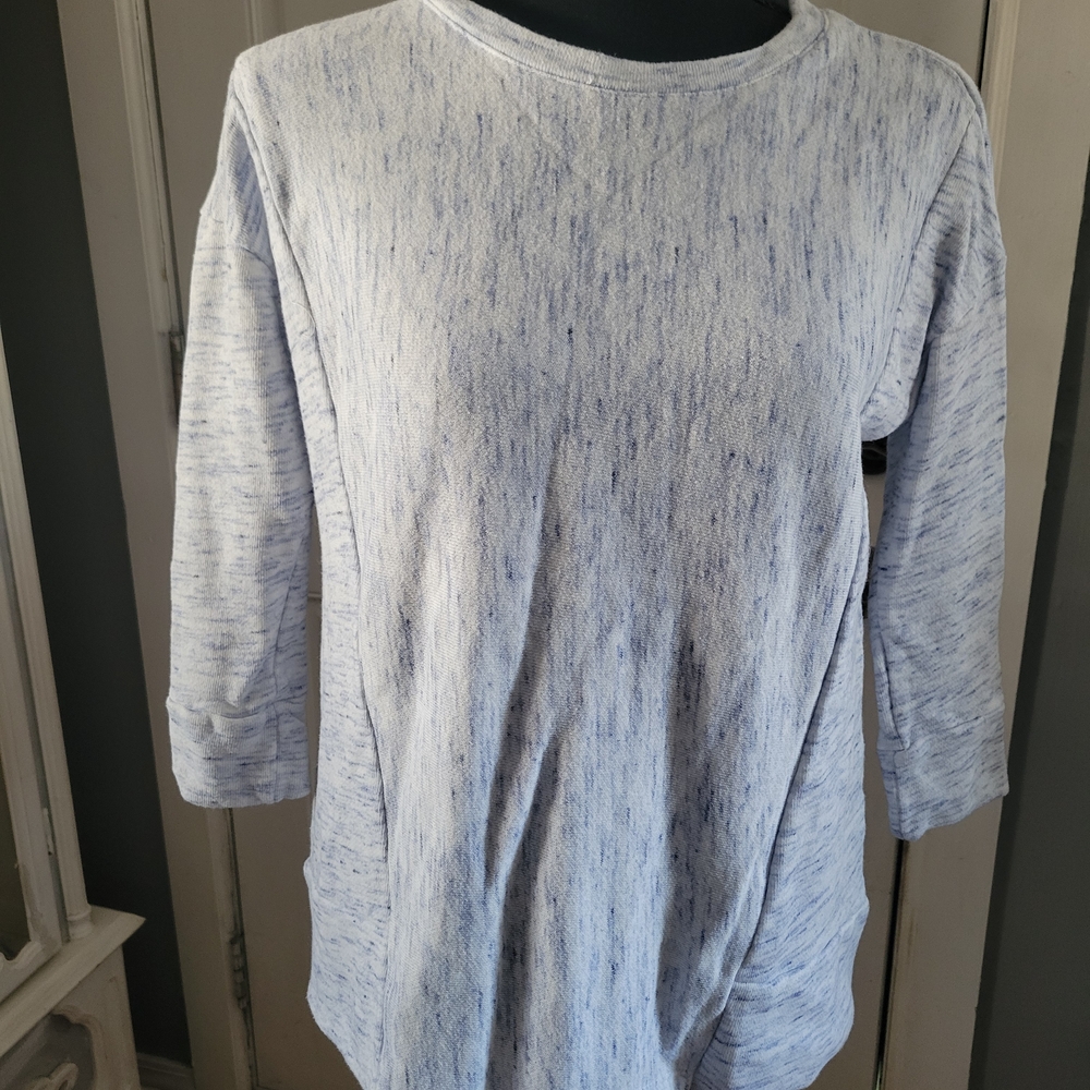 Talbots Light Blue Heathered Long Sleeve Top